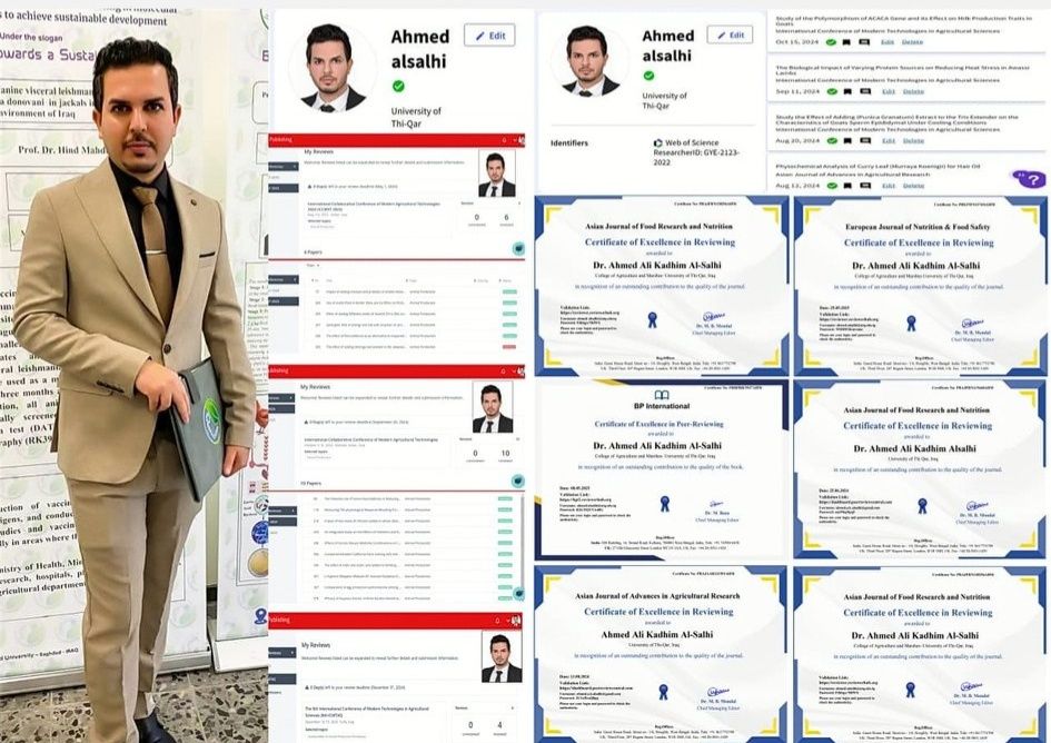 كلية الزراعة والأهوار تعزز حضورها في المنصات البحثية العالمية من خلال إنجازات تدريسييها